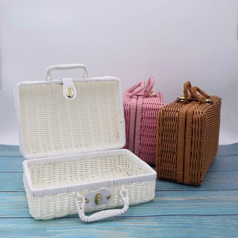 Woven Basket Set - صندوق تشطيب يشبه الروطان، سلة منسوجة