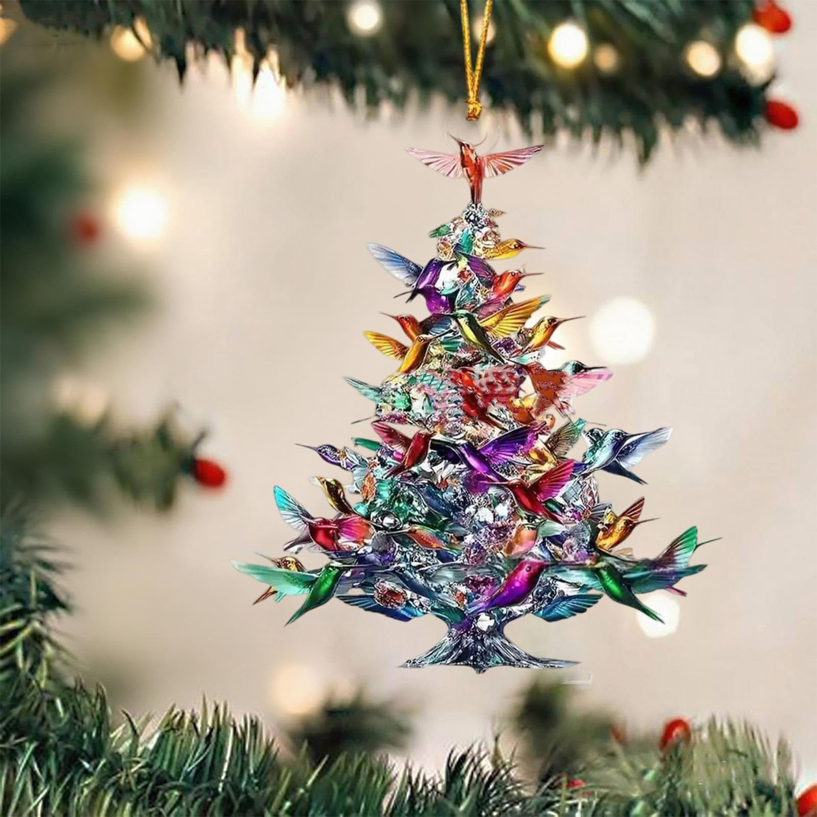 Interior Design Xmas - 8 سنتيمتر 2D الاكريليك الطيور الحلي