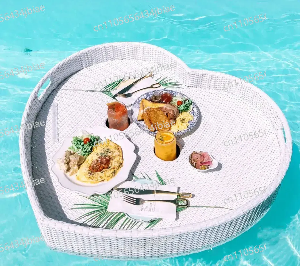 Woven Basket Set - صينية عائمة دائرية من الروطان المنسوج