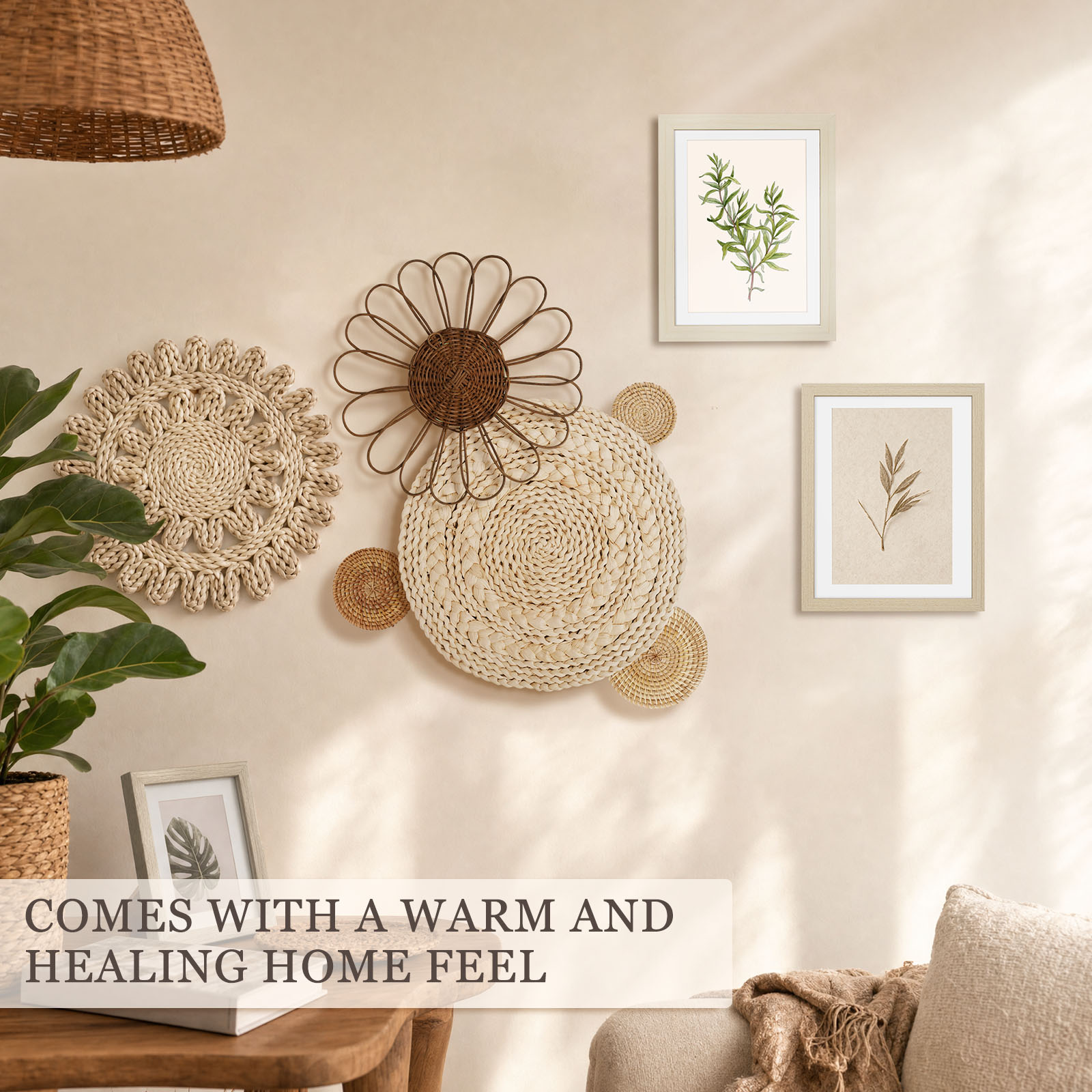 سلة جدارية بوهو من القش البحري - مراجعة Woven Basket Set وسعره