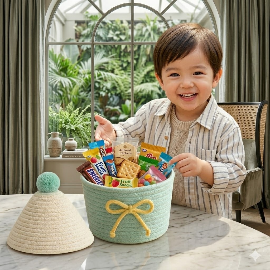 سلة تخزين منسوجة من حبل القطن  - مراجعة Woven Basket Set وسعره
